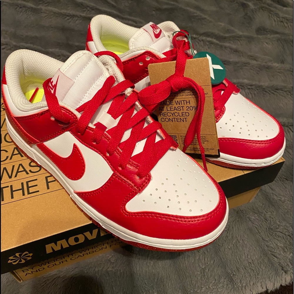 Nike Dunk low next nature red and white brand new never worn. New with tags.